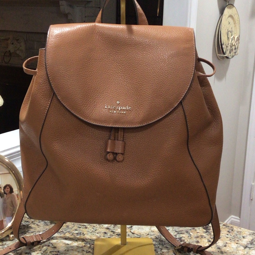 Kate Spade Leila Saffiano Leather Backpack Tan